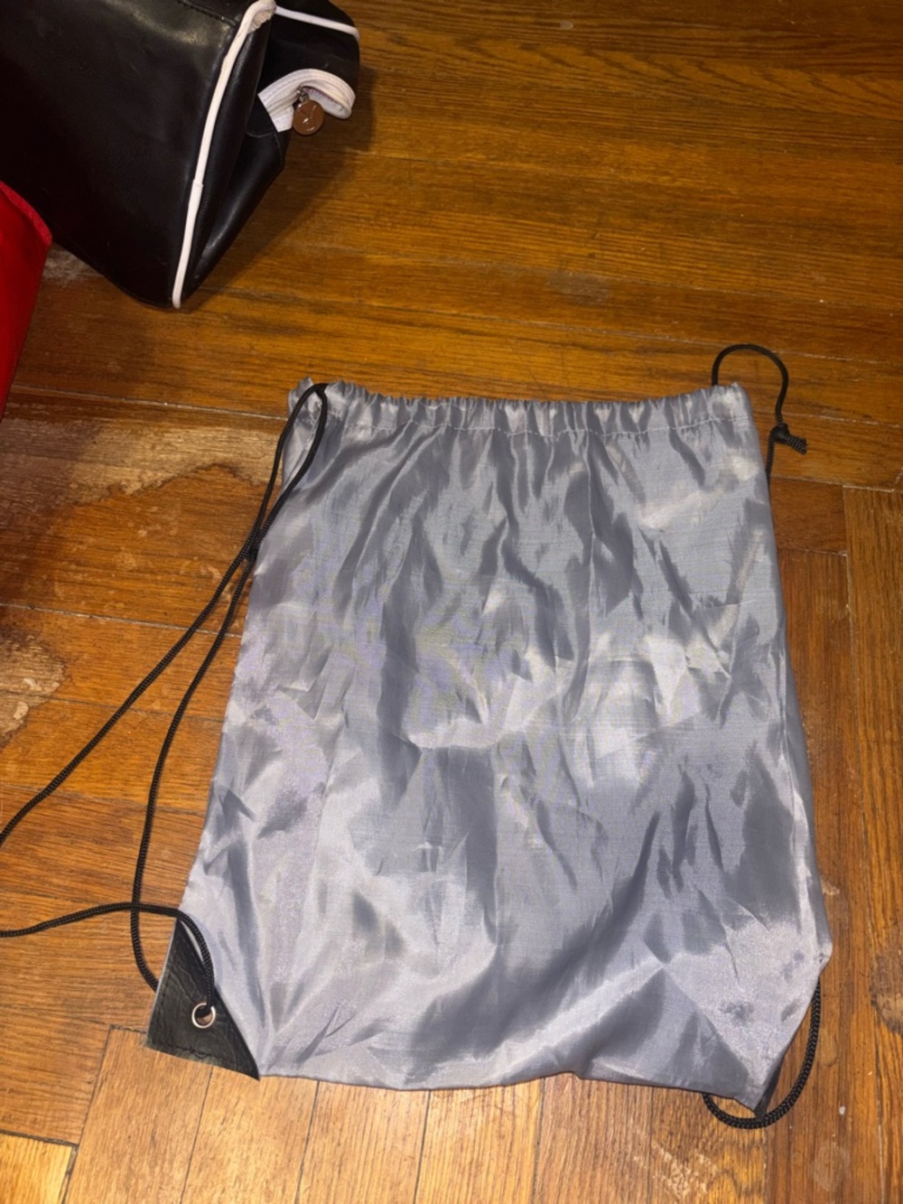 Gray Drawstring Backpack